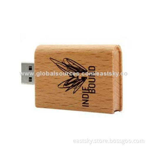 Book Shape Wood USB Drive in Wooden Book Style, Creative and Eco-friendly Material